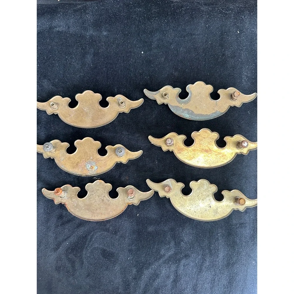 Vintage Brass Drawer Pulls Lot Set of 6 Vintage Hardware MCM 5